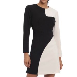 Donna Morgan Colorblock Long Sleeve Sheath Dress